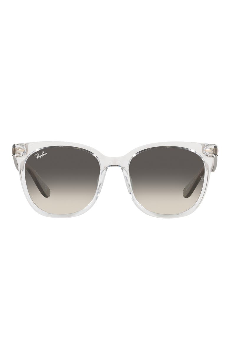 55mm Gradient Square Sunglasses, Main, color, TRANSPARENT / GREY GRADIENT