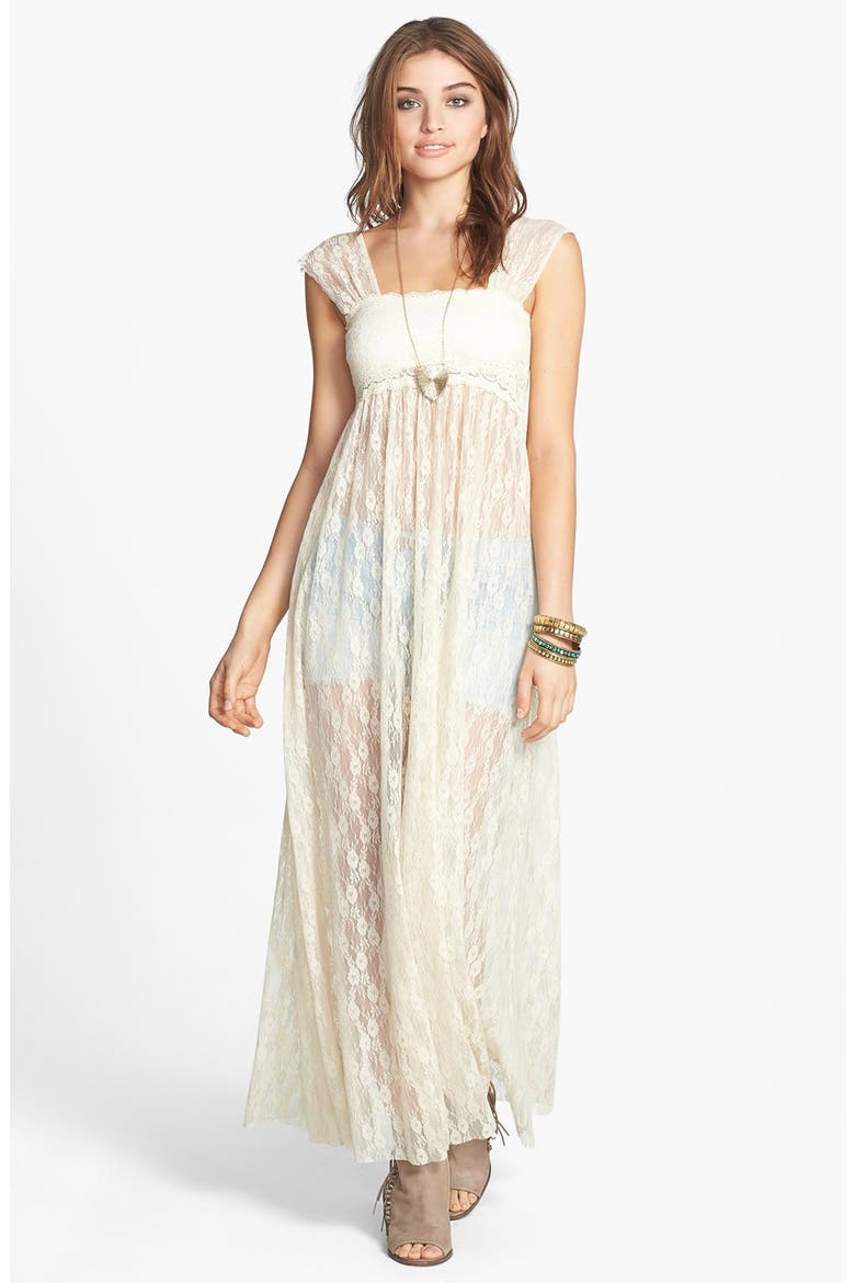 'Romance in the Air' Lace Maxi Slip, Main, color, TEA