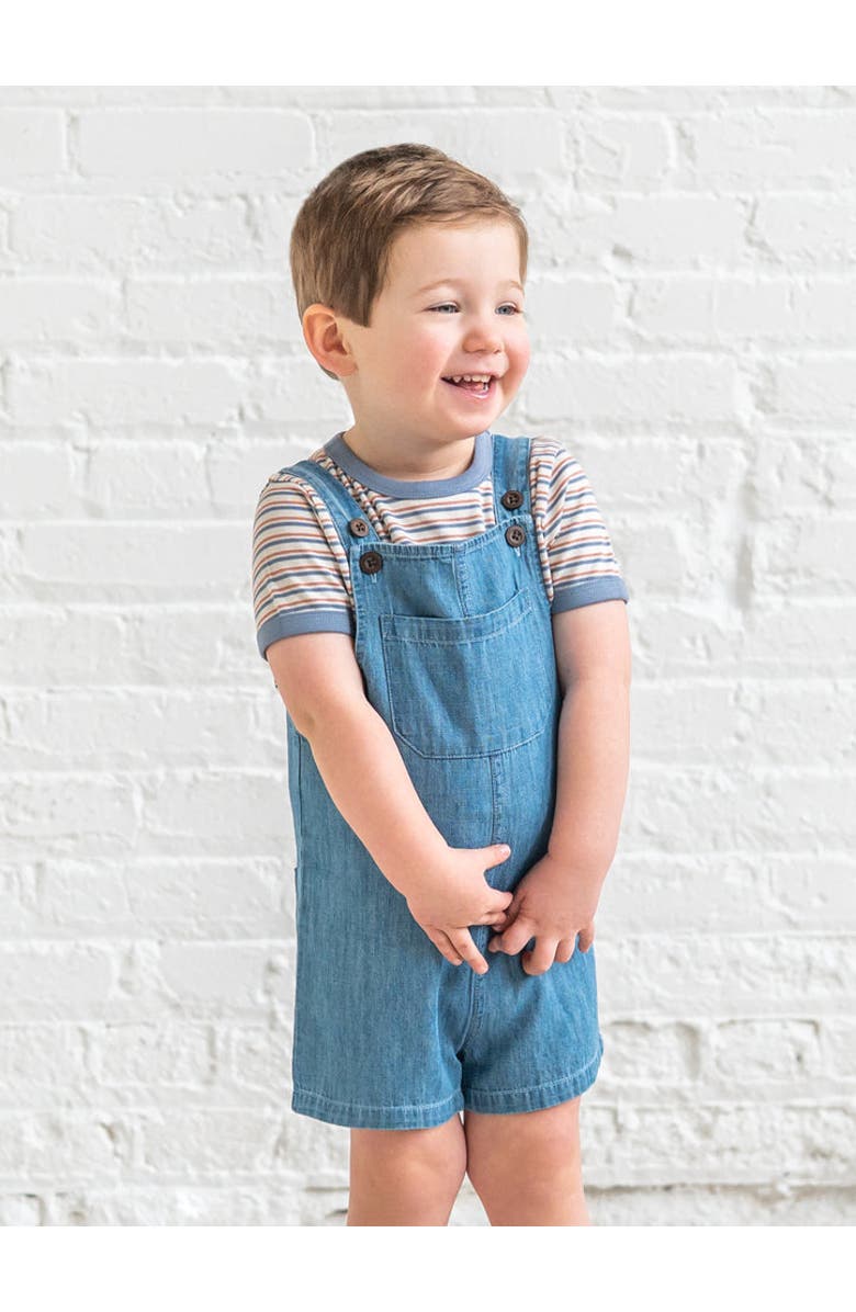 KENDI by Colored Organics Organic Zack Chambray Overall Short, Alternate, color, Chambray