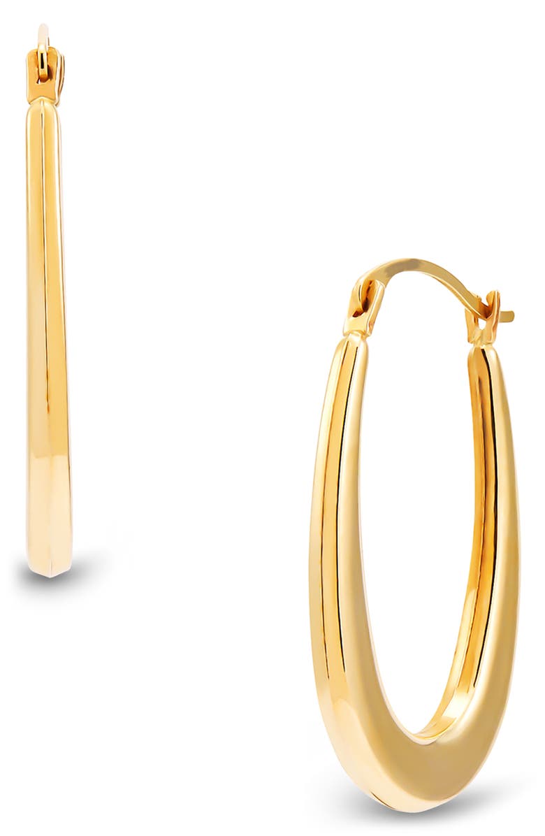 Frankie & Zoe U Shape Hoop Earrings, Main, color, Yellow Gold