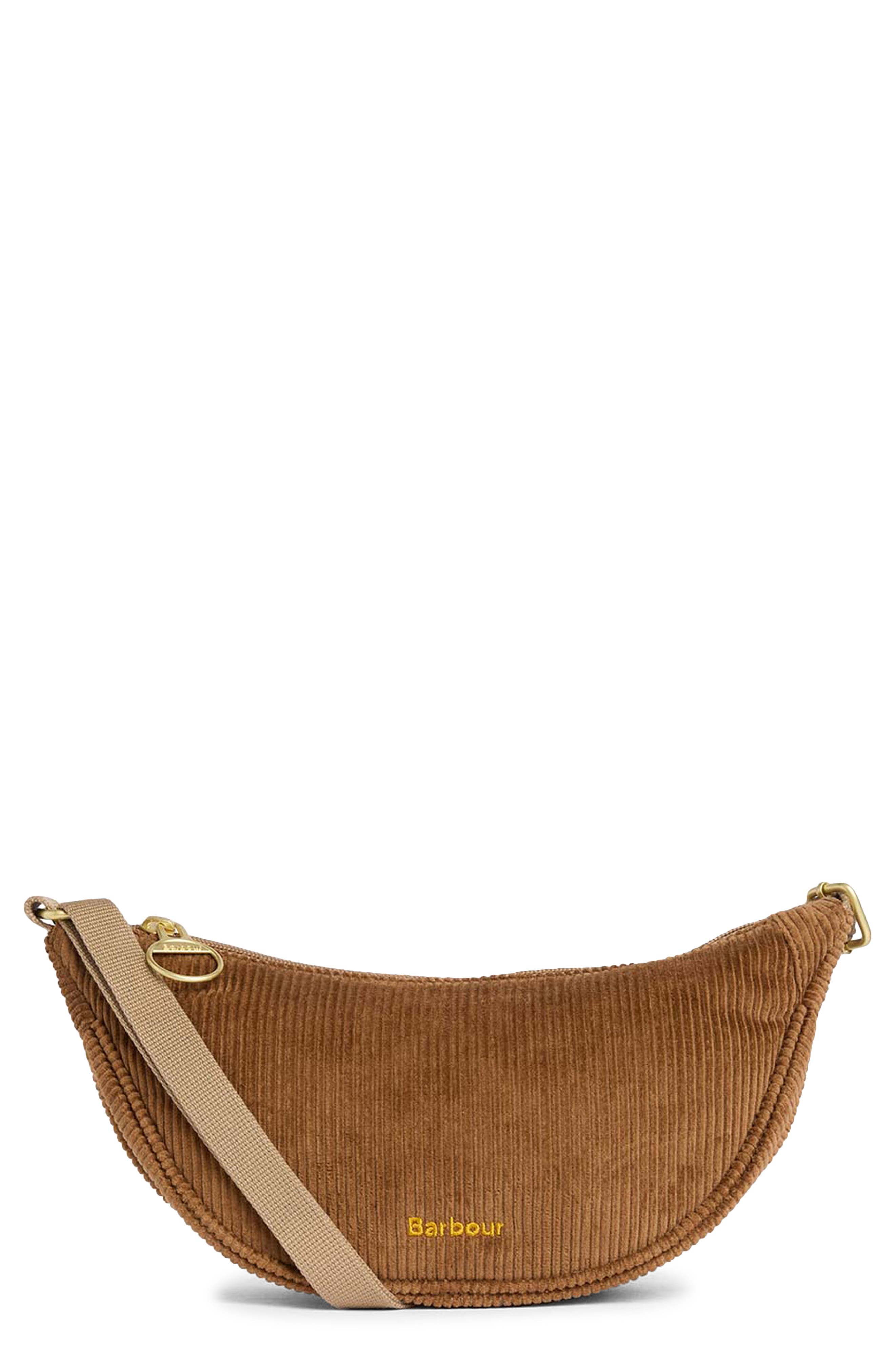 Mini Mia Cord Sling Bag, Main, color, BROWN