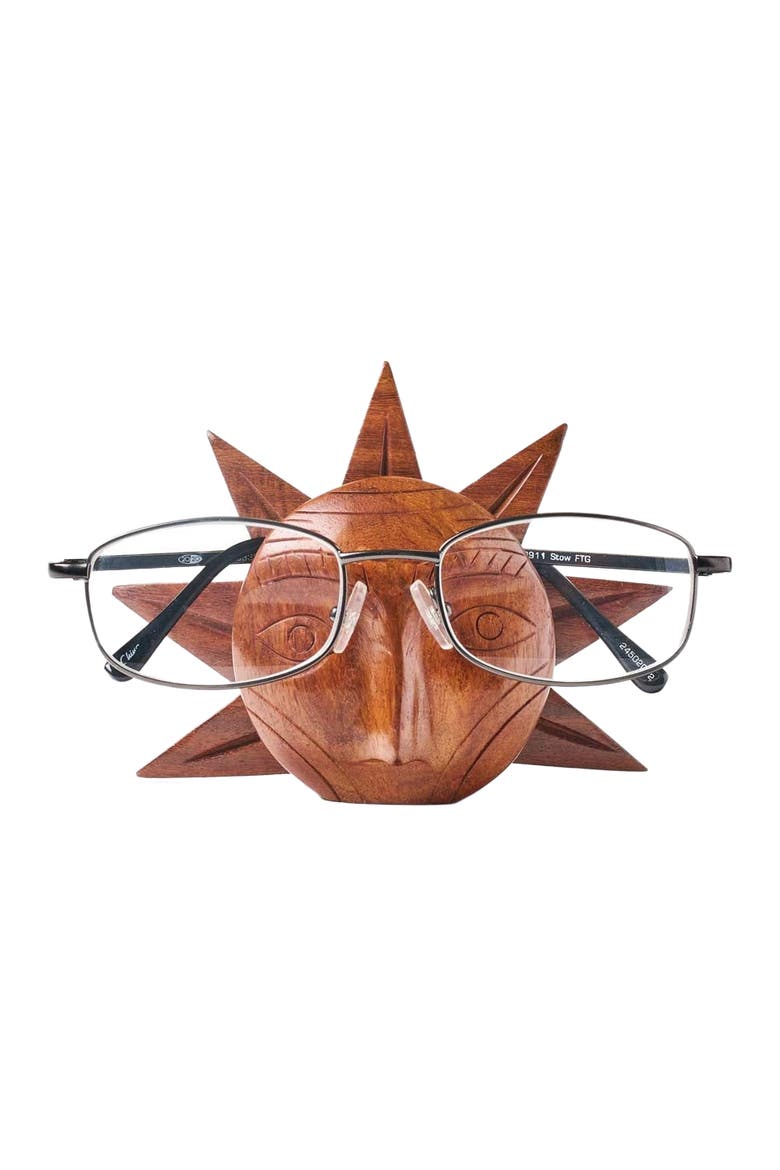 Sun Eyeglass Holder Stand, Main, color, Brown
