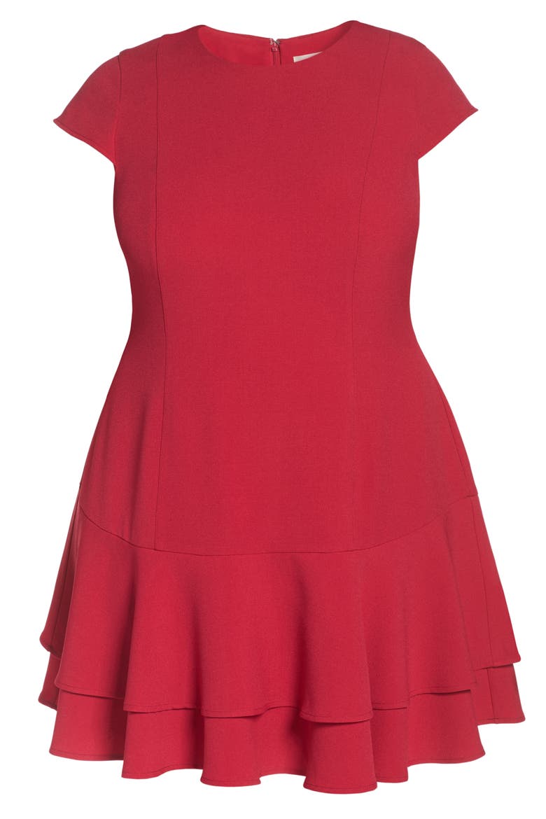 Crepe Drop Waist Dress, Alternate, color, BERRY