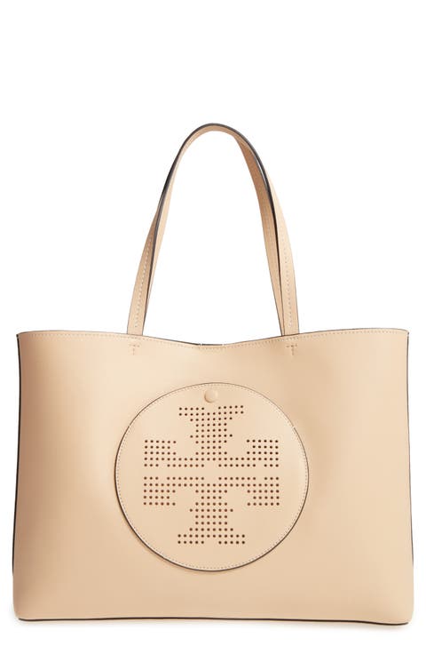 Perforated Logo Leather Tote
