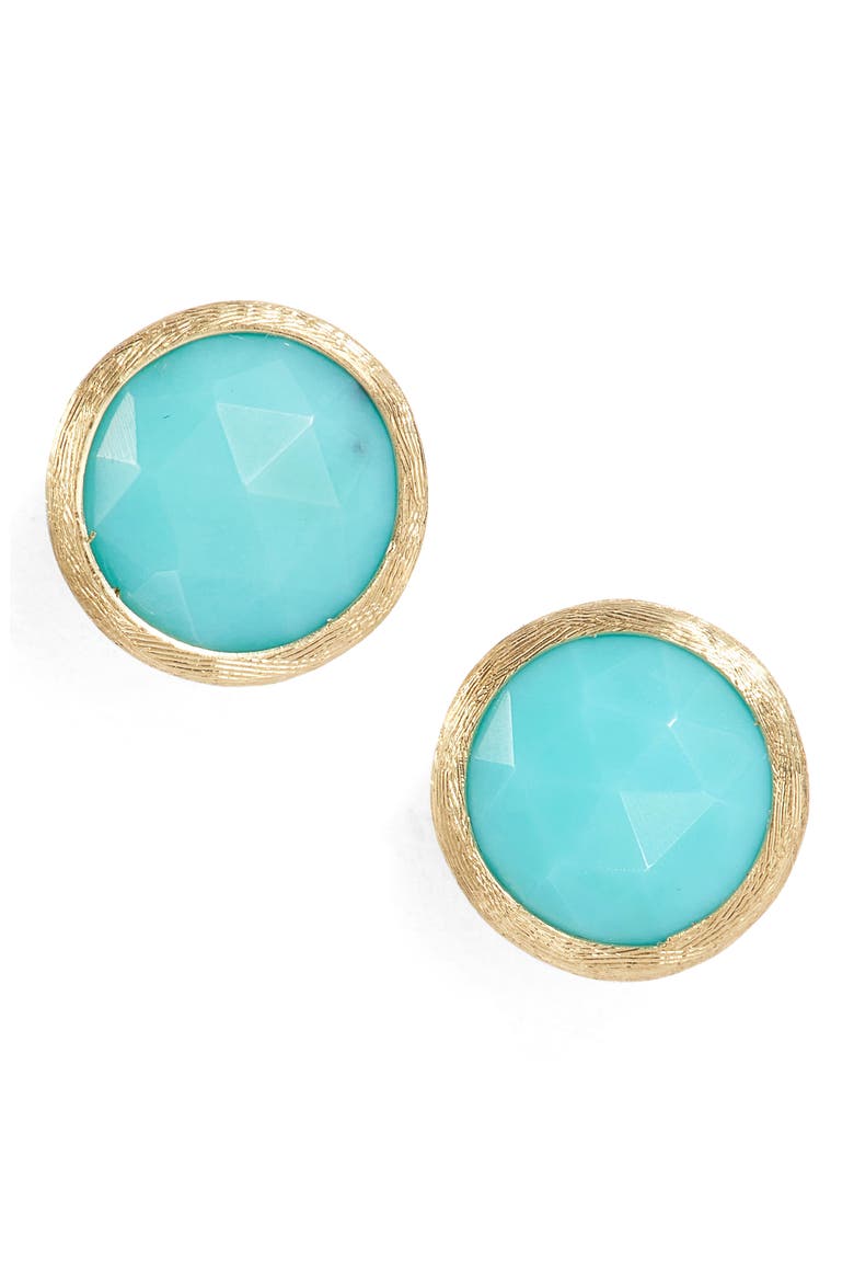 Jaipur Semiprecious Stone Stud Earrings, Main, color, YELLOW GOLD