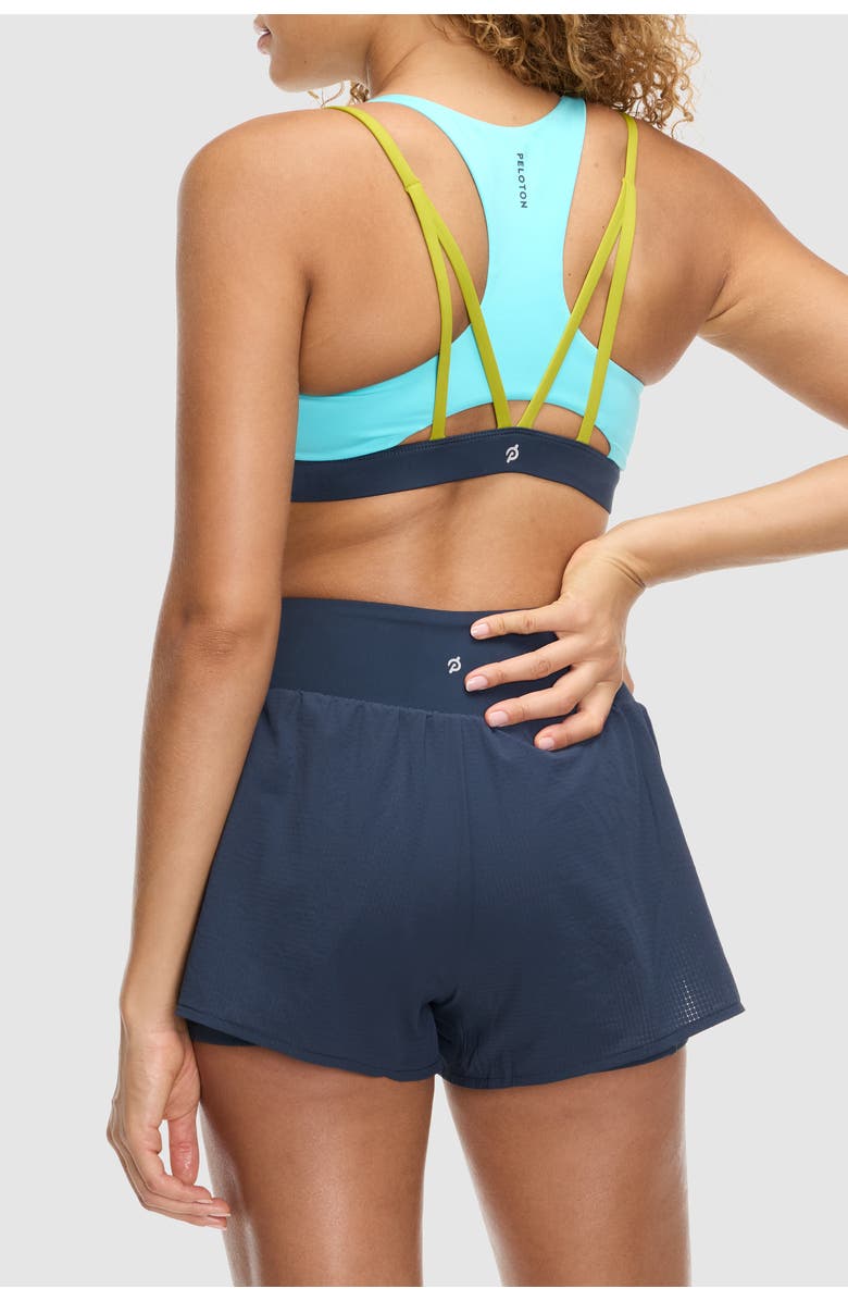Peloton Endurance Light Strappy Fashion Bra, Alternate, color, Aqua Sky