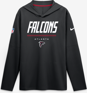 Nike Men's Nike Black Atlanta Falcons Sideline Game On Lightweight Long Sleeve Hooded Dri-FIT Top
