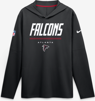 Nike Men's Nike Black Atlanta Falcons Sideline Game On Lightweight Long Sleeve Hooded Dri-FIT Top