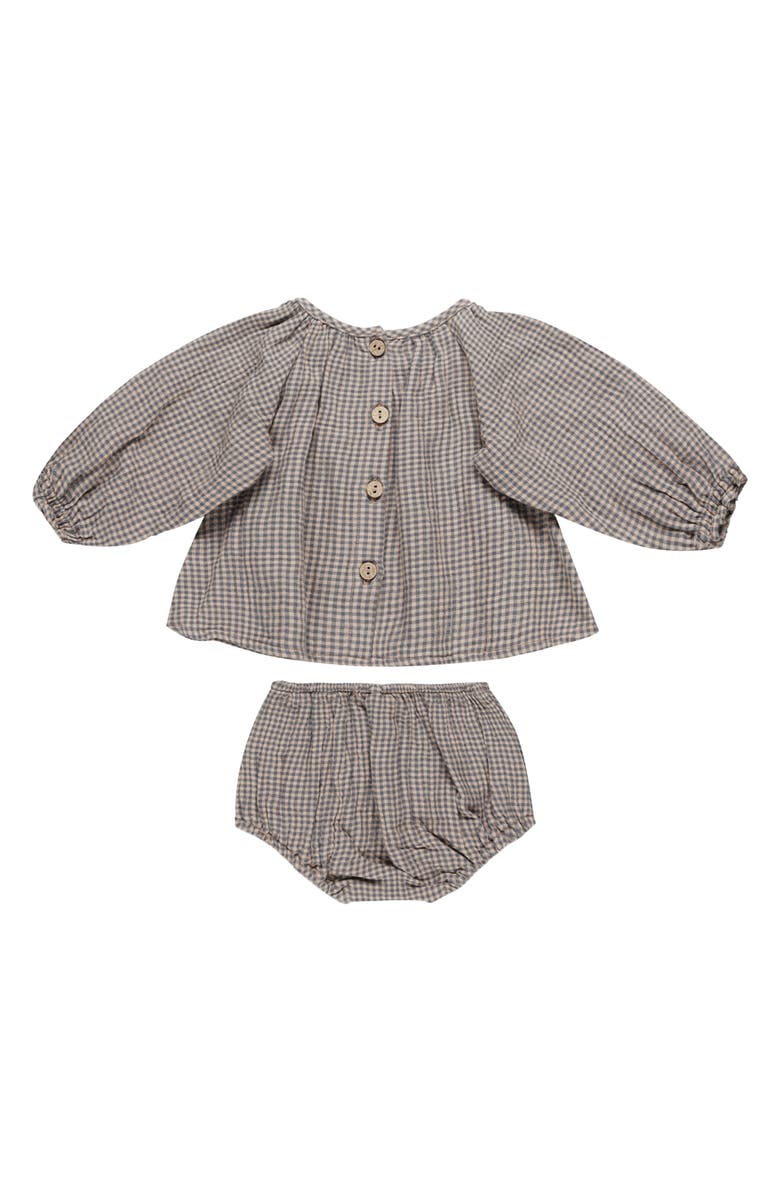 QUINCY MAE Cici Gingham Organic Cotton Top & Bloomers, Alternate, color, 