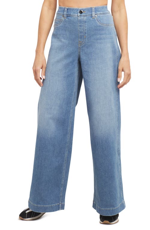 Spanx ® Everywear Wide Leg Pull-on Jeans In Stonewashed Blue