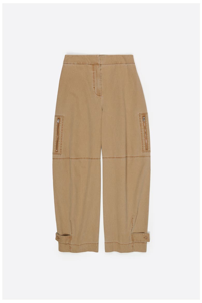 Cotton Adjustable Barrel Trousers, Alternate, color, CAMEL