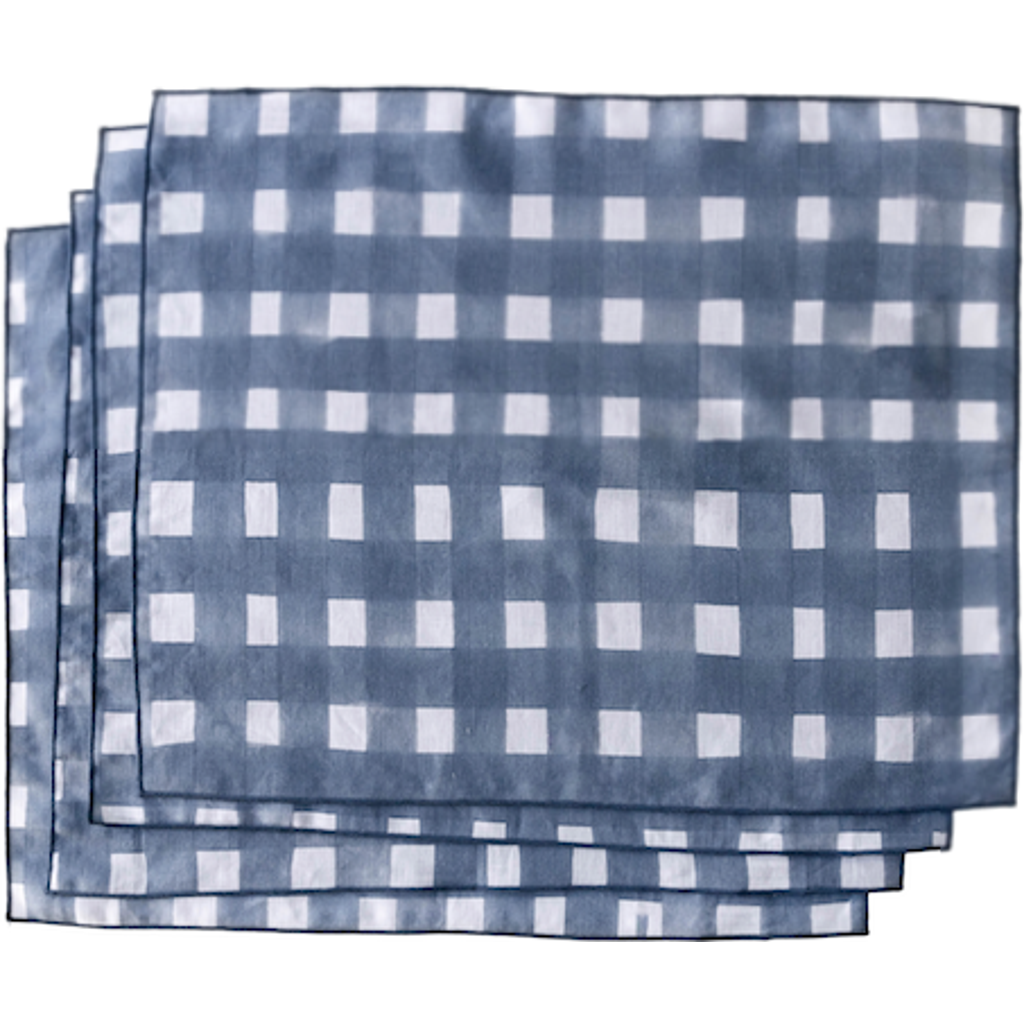 Goldie Home Blue Cross Hatch Placemat Set Of 4 In Blue Cross