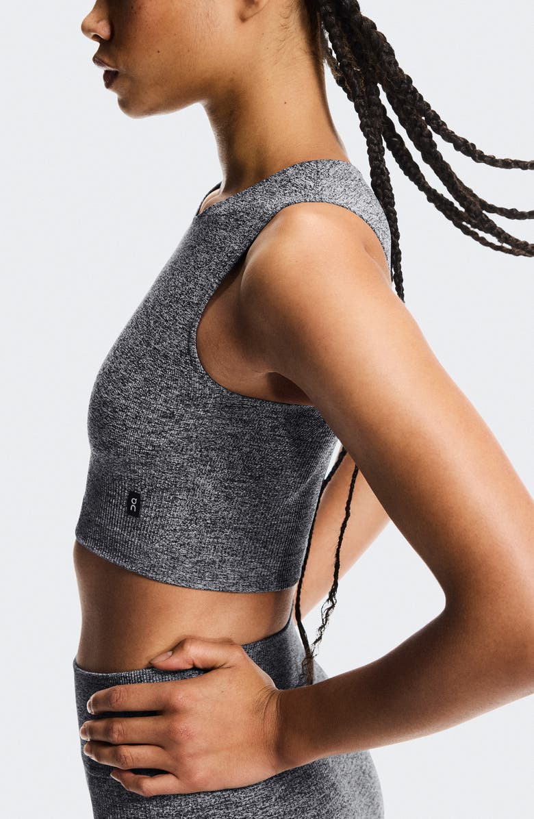 On Studio Crop Tank, Alternate, color, Graphite Heather