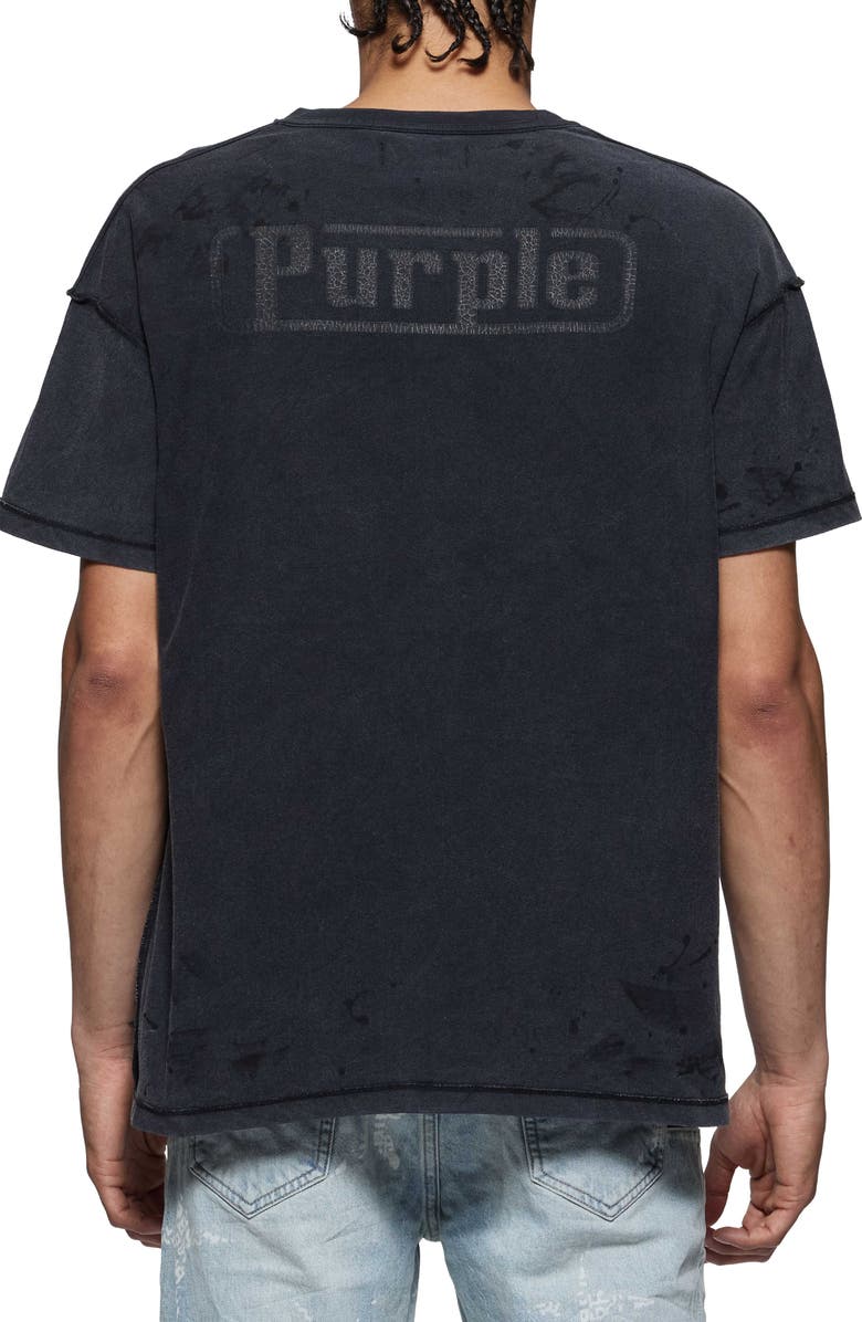 PURPLE BRAND Textured Inside Out Graphic T-Shirt, Alternate, color, Black