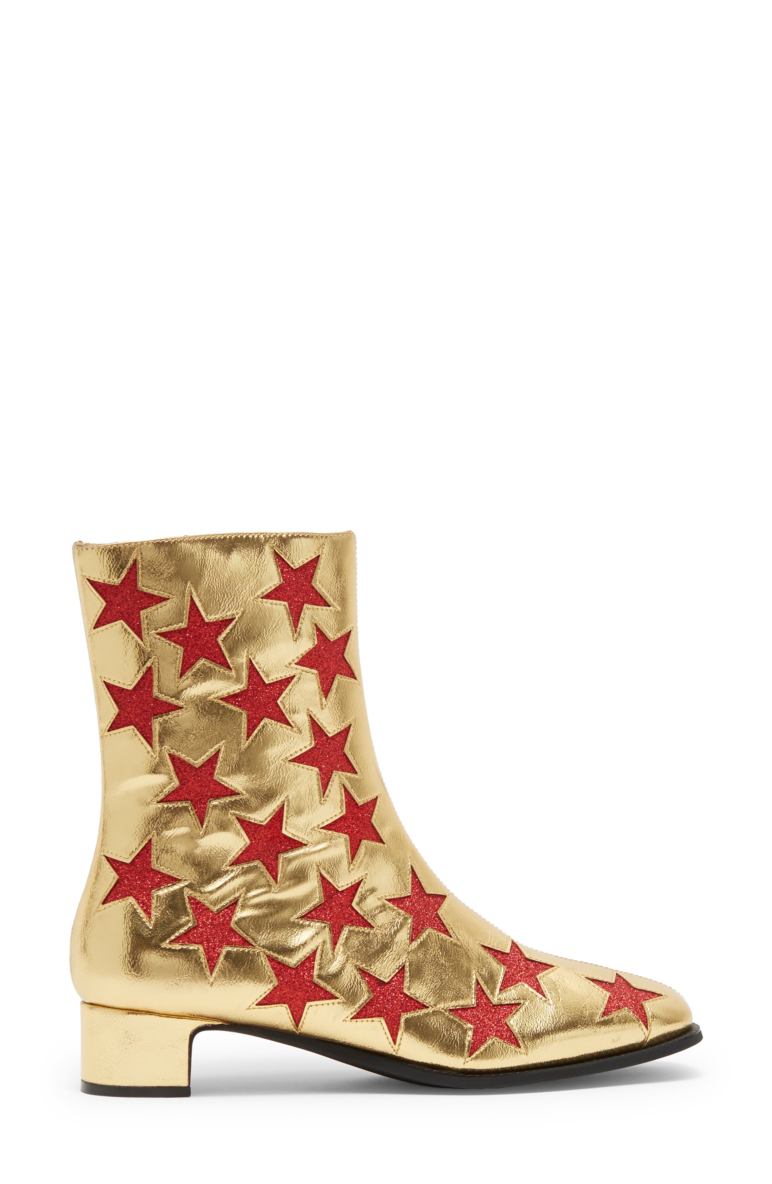 On Mars Bootie, Alternate, color, GOLD RED GLITTER