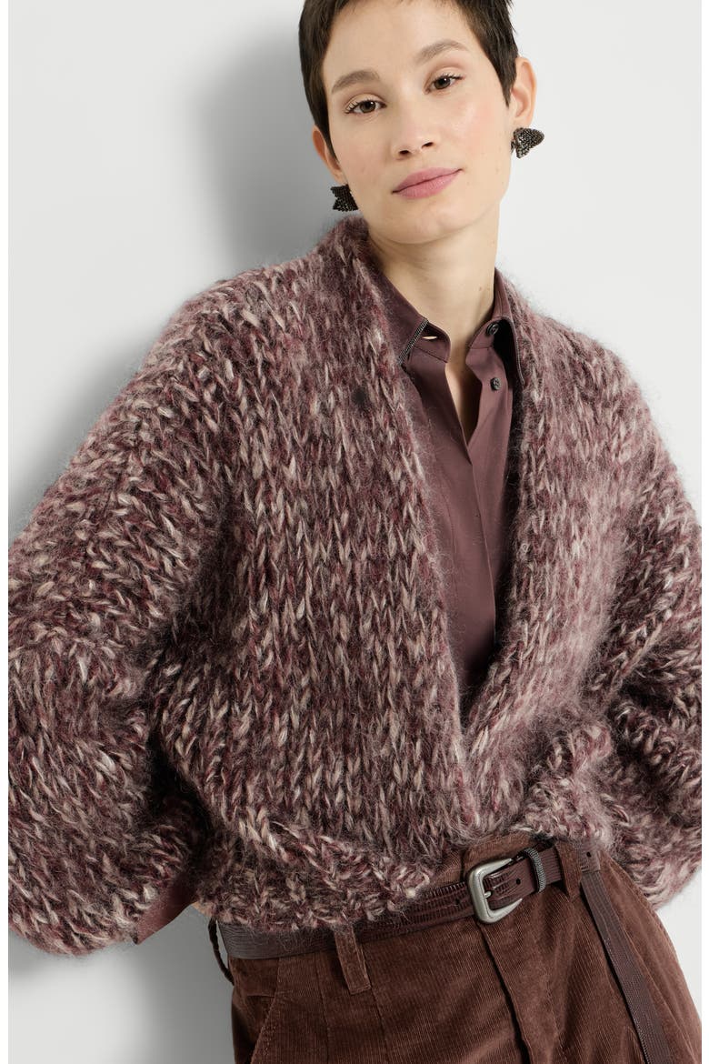 Malfilé mohair cardigan, Alternate, color, Purple