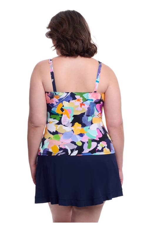 Profile By Gottex Holi Full Figure Center Ruched Tankini Underwire Swim Top In Multi