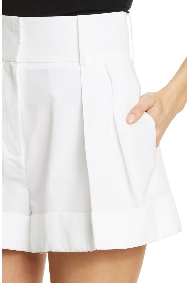 Pleated Taffeta Shorts, Alternate, color, BIANCO