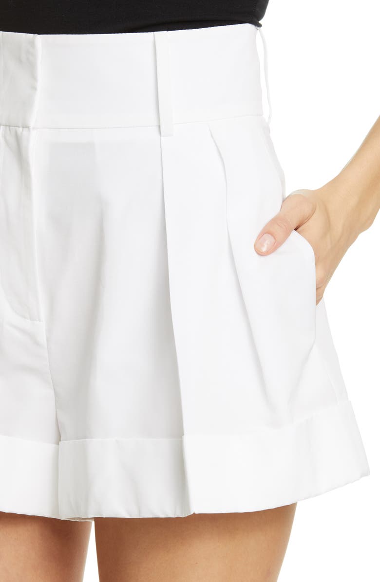 Valentino Pleated Taffeta Shorts, Alternate, color, 