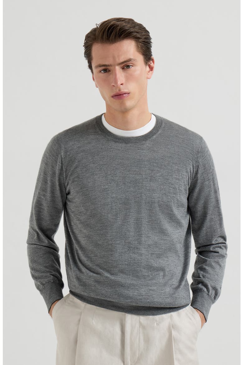 Cashmere and silk lightweight sweater, Main, color, Dark Grey
