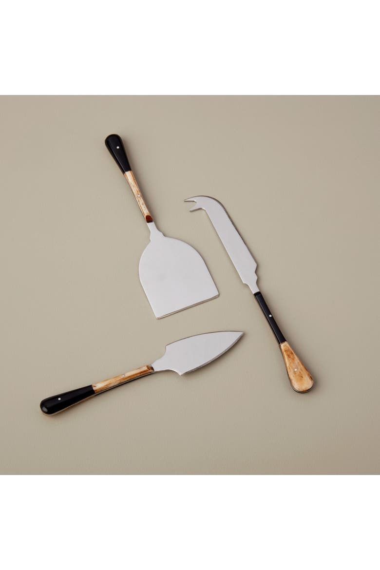 Horn Panelled Stainless Cheese Set, Alternate, color, Silver