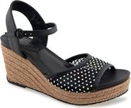 Reaction Kenneth Cole Caegan Rhinestone Mesh Espadrille Wedge Sandal