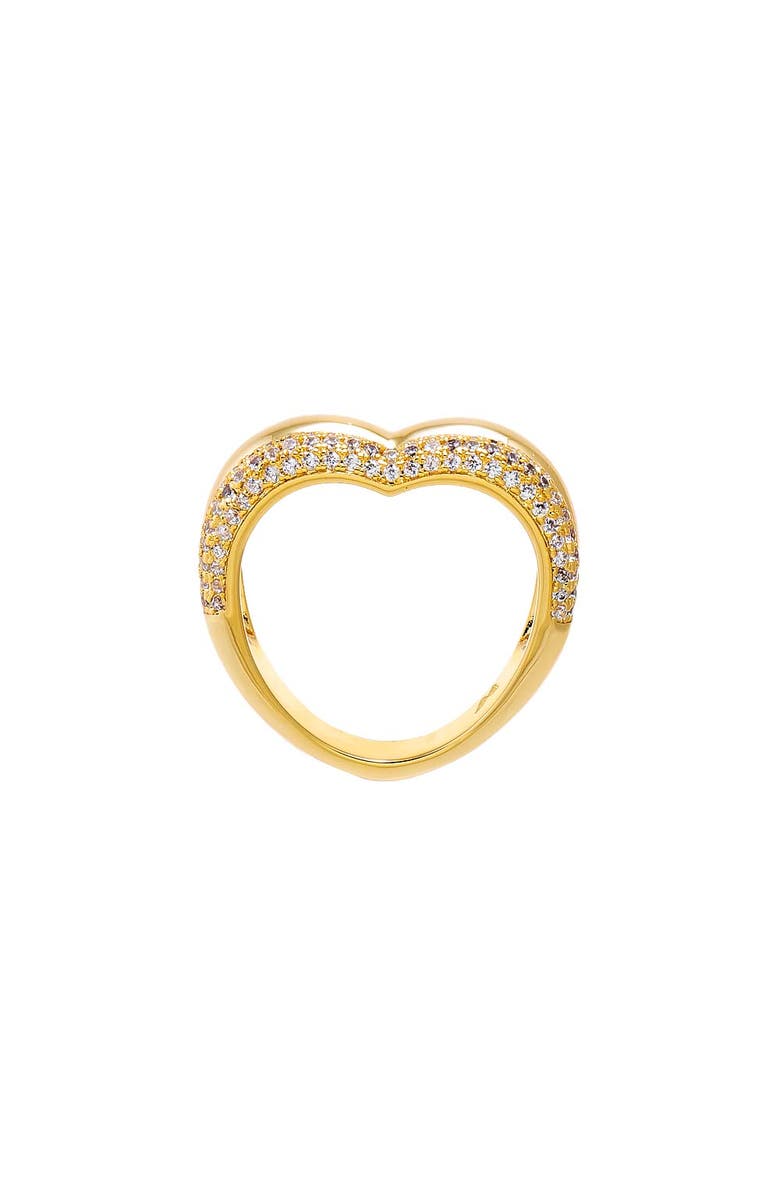 BY ADINA EDEN Solid/Pave Double Heart Shape Ring, Alternate, color, Gold