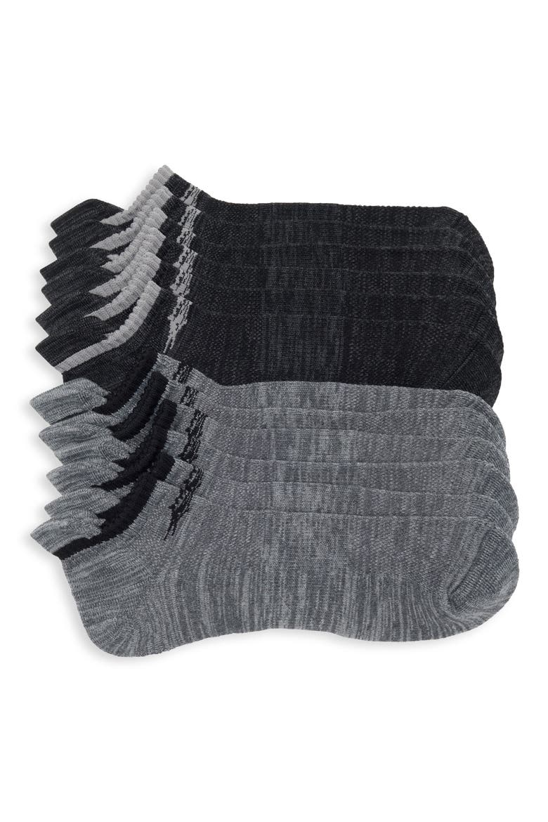 6-Pack Athletic Ankle Socks with Tab, Main, color, DK GRY FR/ MID GRY FR