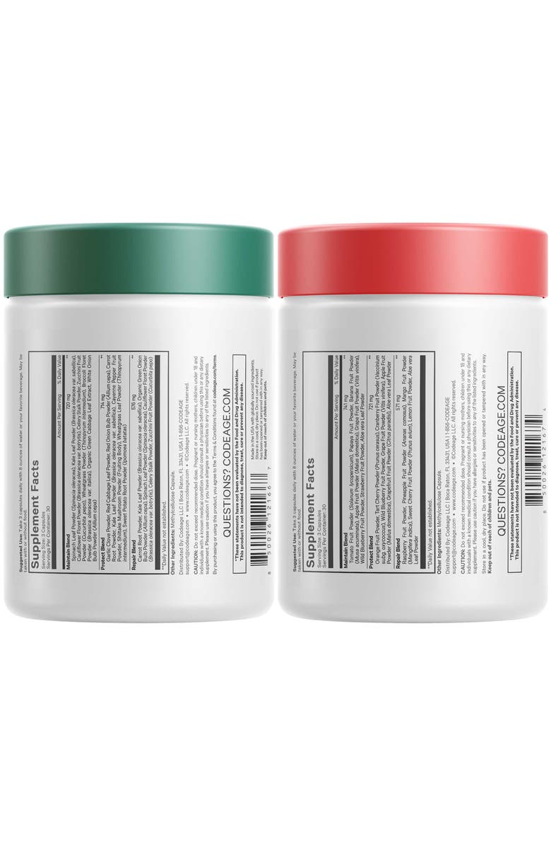 Codeage Instantfood Easy Veggies + Fast Fruits Vitamins Bundle, Alternate, color, White