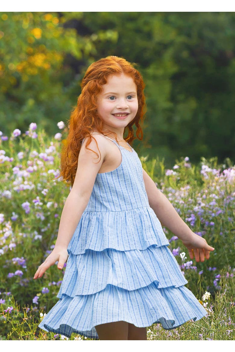 Up and Away Sleeveless Tiered Dress, Alternate, color, Blue
