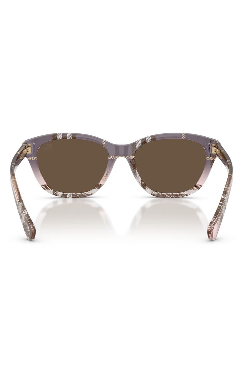 Burberry 54mm Rectangular Sunglasses, Alternate, color, Check Gradient Rose / Brown