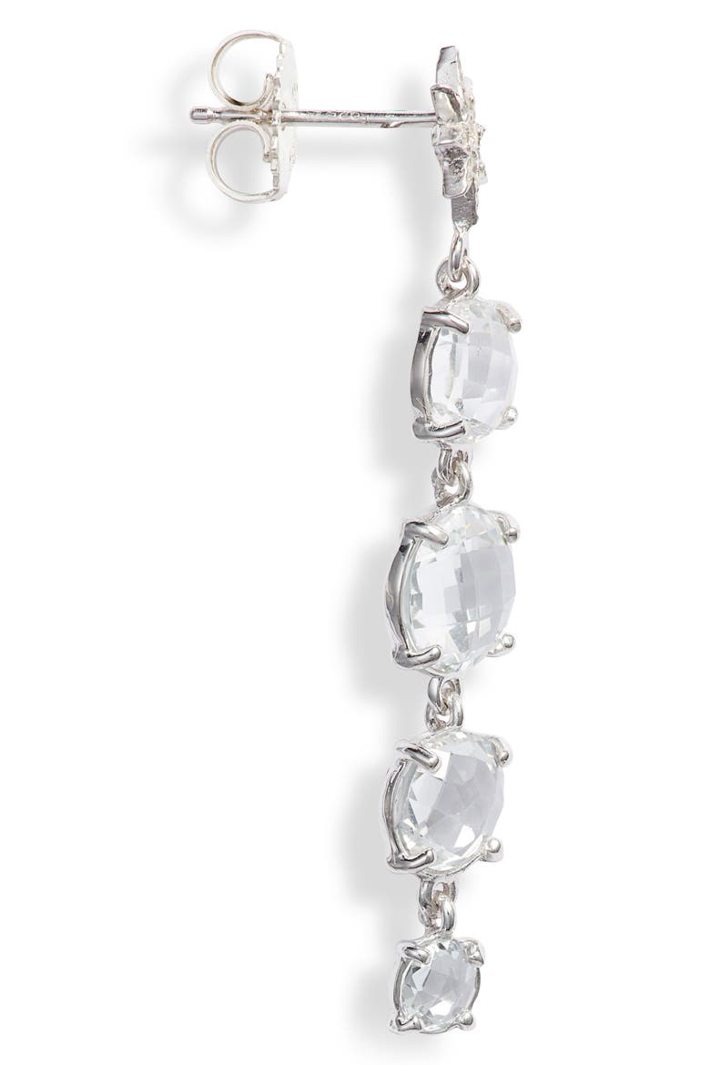 North Star Drop Earrings, Alternate, color, SILVER