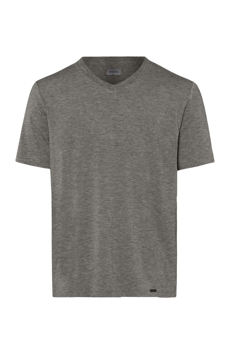 Hanro Casuals Soft V-Neck T-Shirt, Main, color, Stone Melange