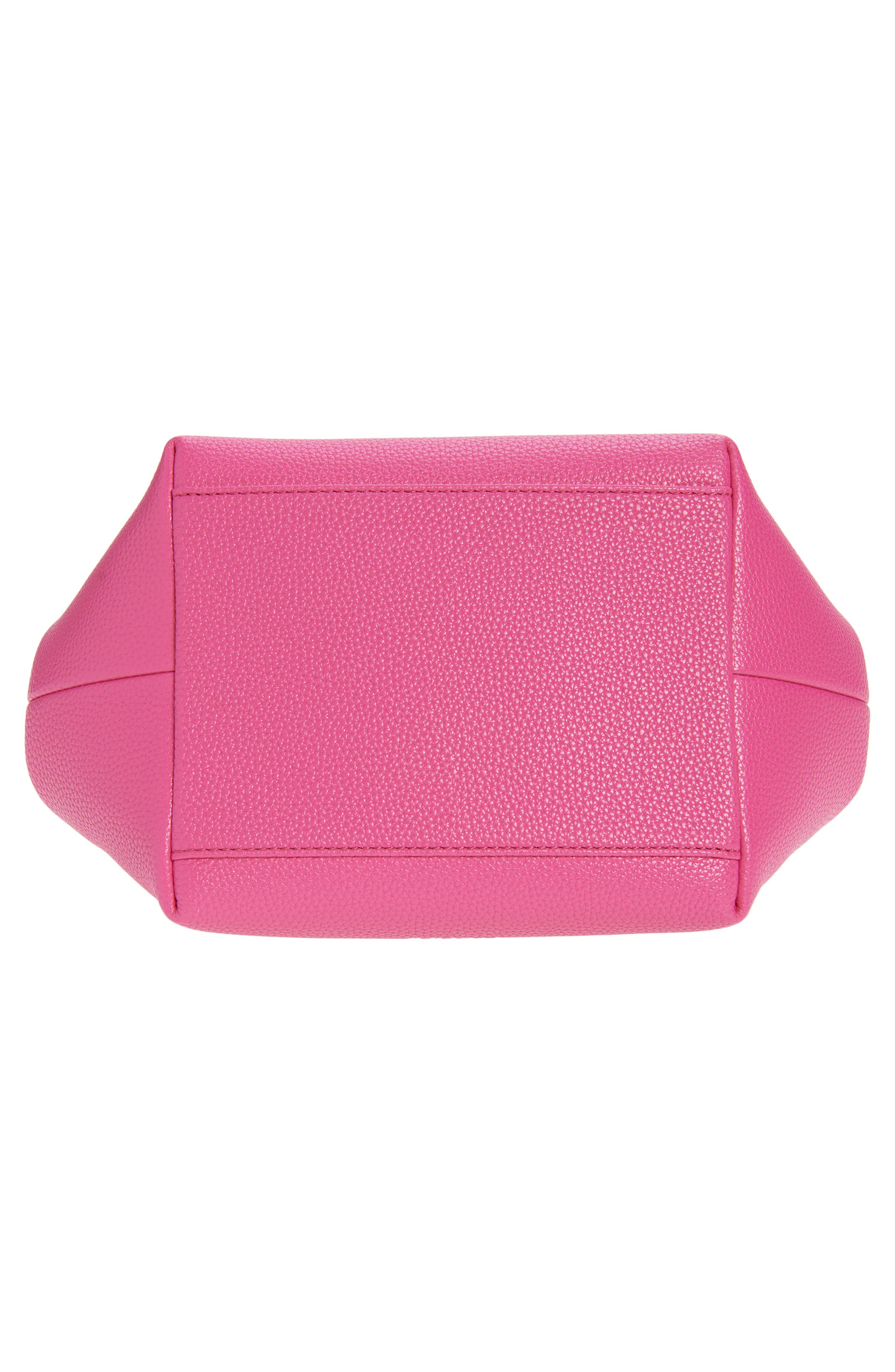 Ganni Small Bou Grained Faux Leather Top Handle Bag, Alternate, color, Cabaret