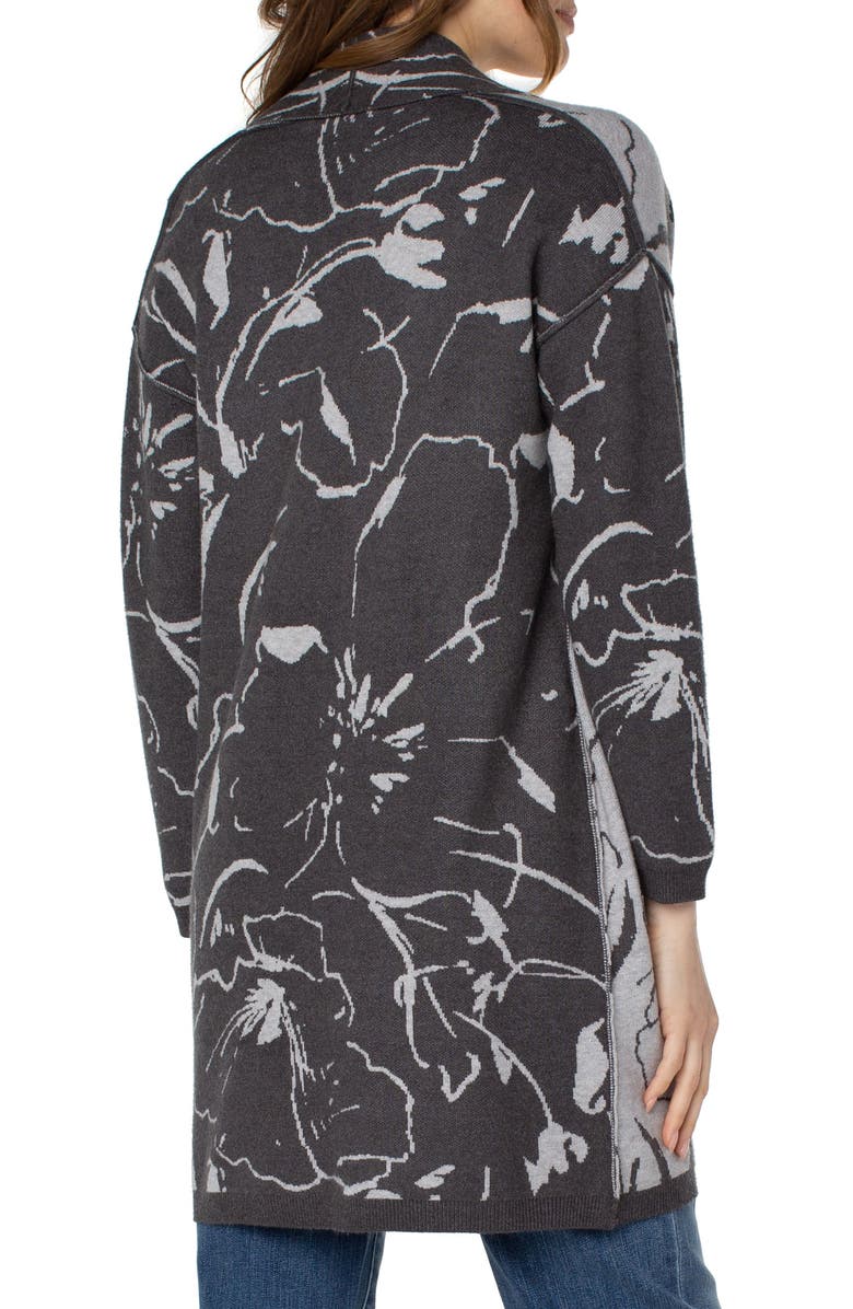 Liverpool Los Angeles Long Open Front Jacquard Cardigan, Alternate, color,