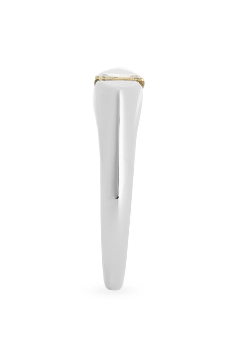 Baguette Navette Signet Ring, Alternate, color, CLEAR/ SILVER