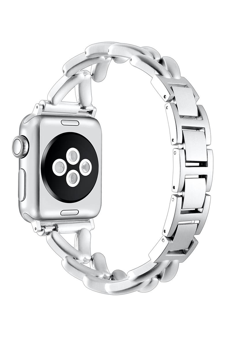 Caroline Bracelet Apple Watch® Watchband, Alternate, color, SILVER