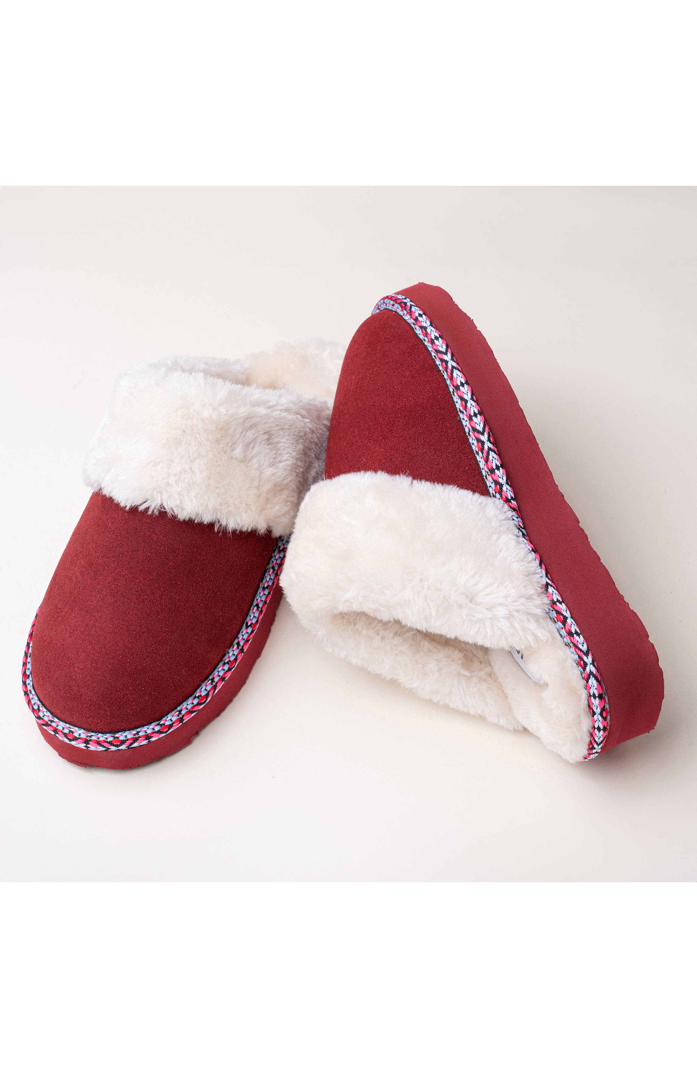 Cerise Faux Fur Slipper, Alternate, color, SUNDRIED TOMATO