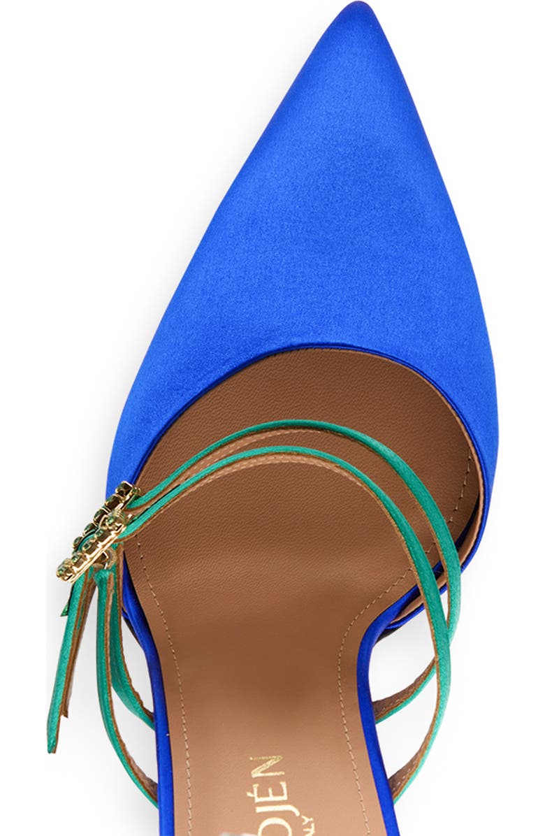 INOLA OJÉN Lolita Pointy Toe Crystal Mule, Alternate, color, Peacock