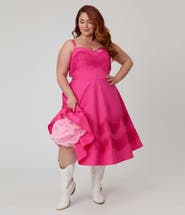 Unique Vintage Plus Size Fringe Swing Dress