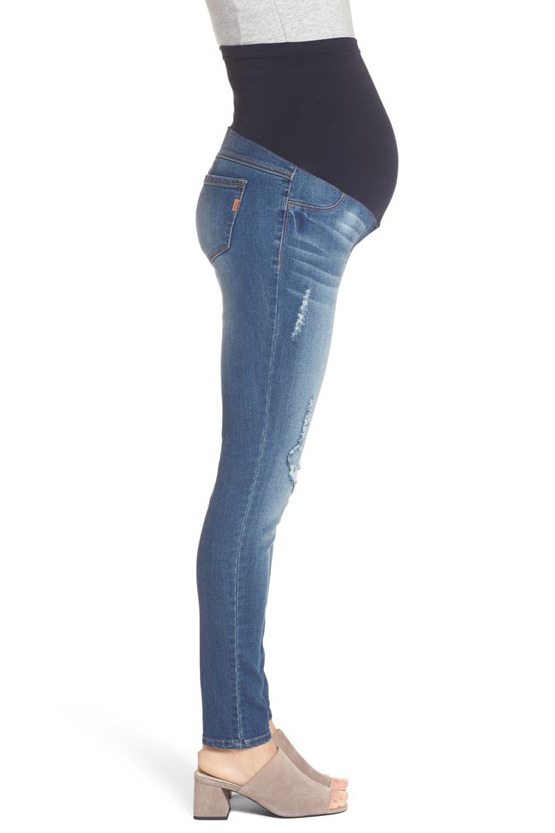 Destructed Maternity Skinny Jeans, Alternate, color, IRENE