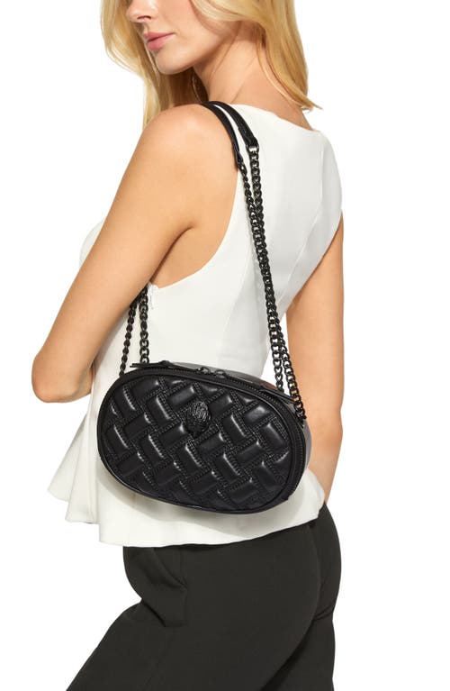 Kurt Geiger London Kensington Small Leather Oval Camera Bag In Black