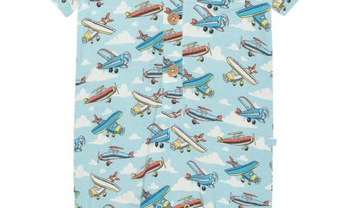 Posh Peanut Planes Zip Footie In Blue