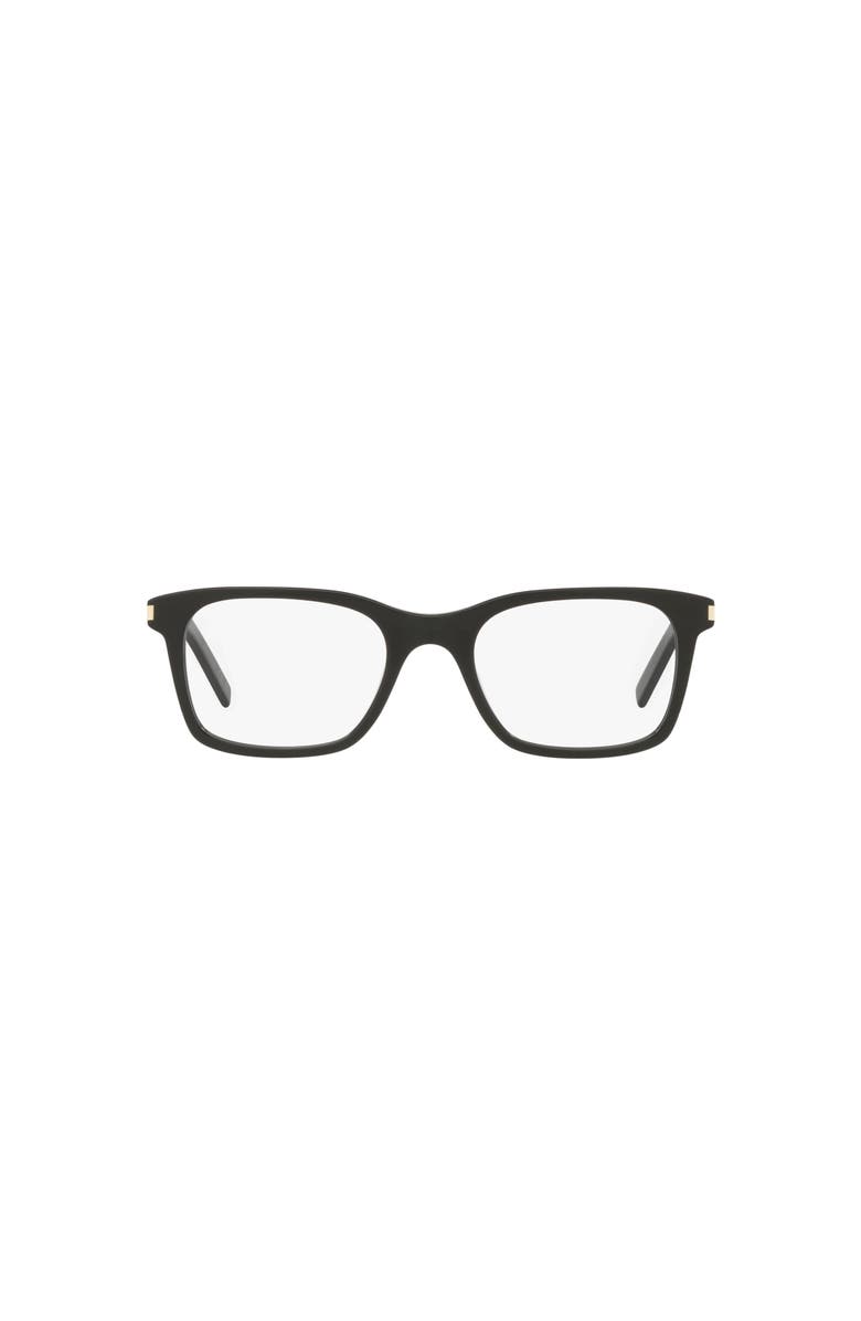 Saint Laurent 51mm Rectangle optical glasses, Alternate, color, Black