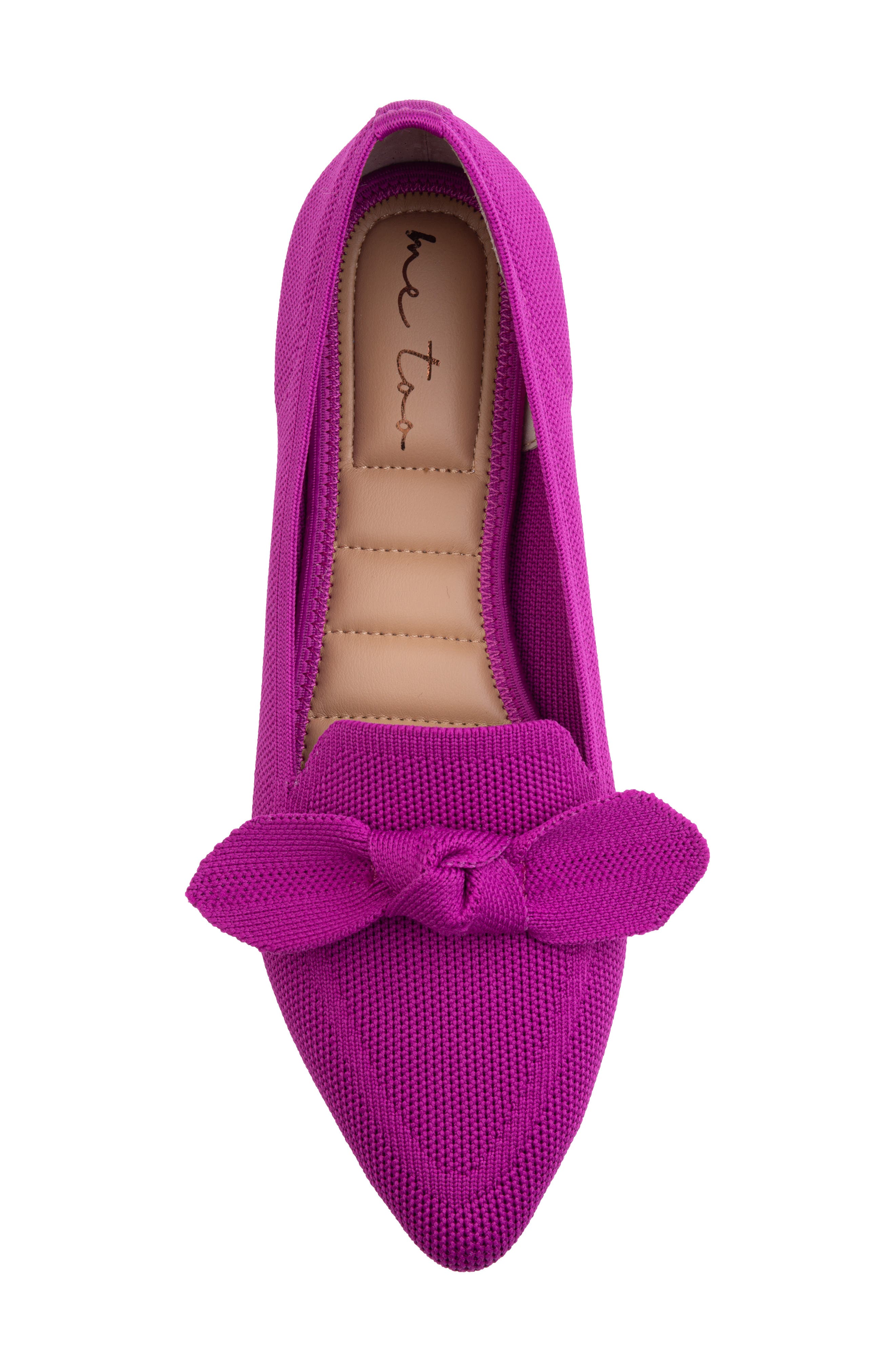 Me Too Annora Bow Pointed Toe Flat, Alternate, color, Dk Magenta