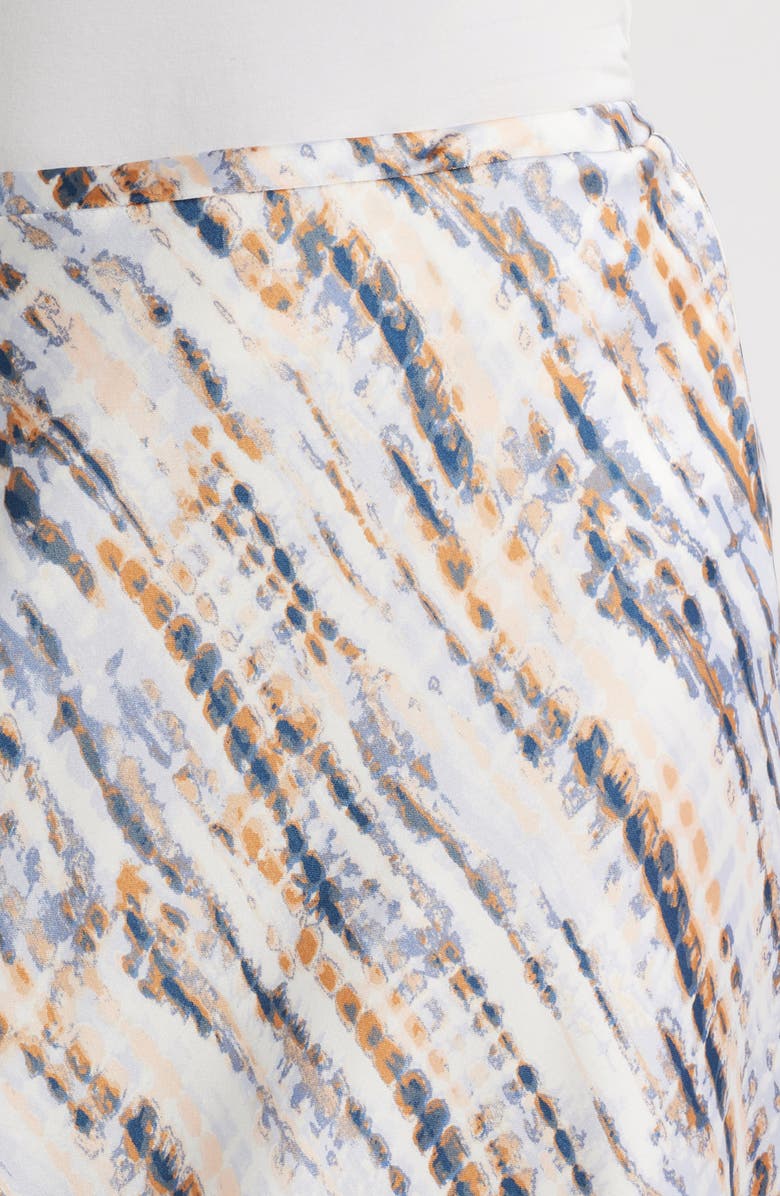 CITY BLUES Bias Cut Satin Maxi Skirt, Alternate, color, Caramel/ Cadet Blue