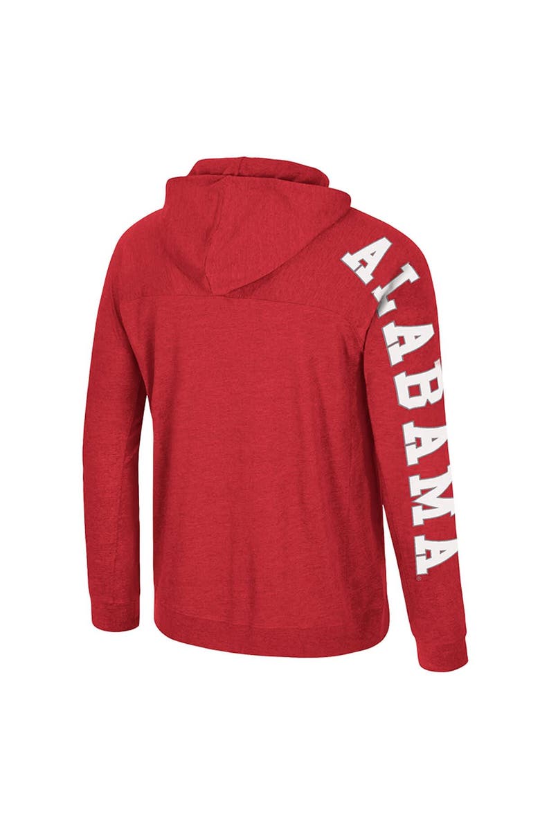 COLOSSEUM Men's Colosseum Crimson Alabama Crimson Tide Back in Business Long Sleeve Raglan Hooded T-Shirt, Alternate, color, Crimson