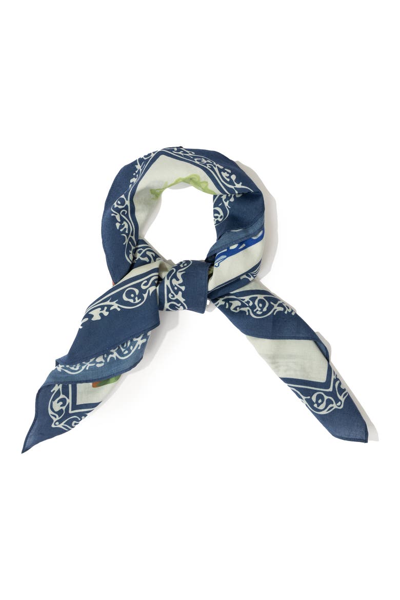 Cotton & Rayon Oversized Bandana, Alternate, color, IVORY MULTI