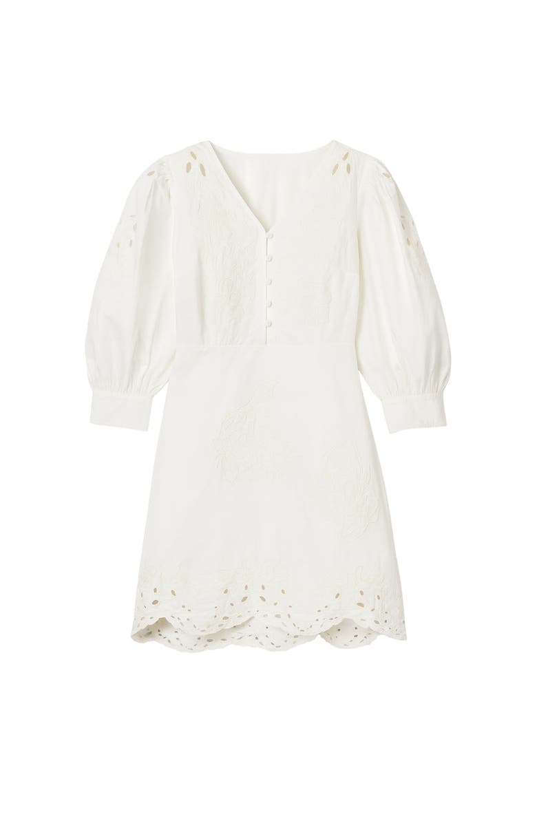 Rebecca Taylor Rachelle Button Front Dress, Alternate, color, Ivory