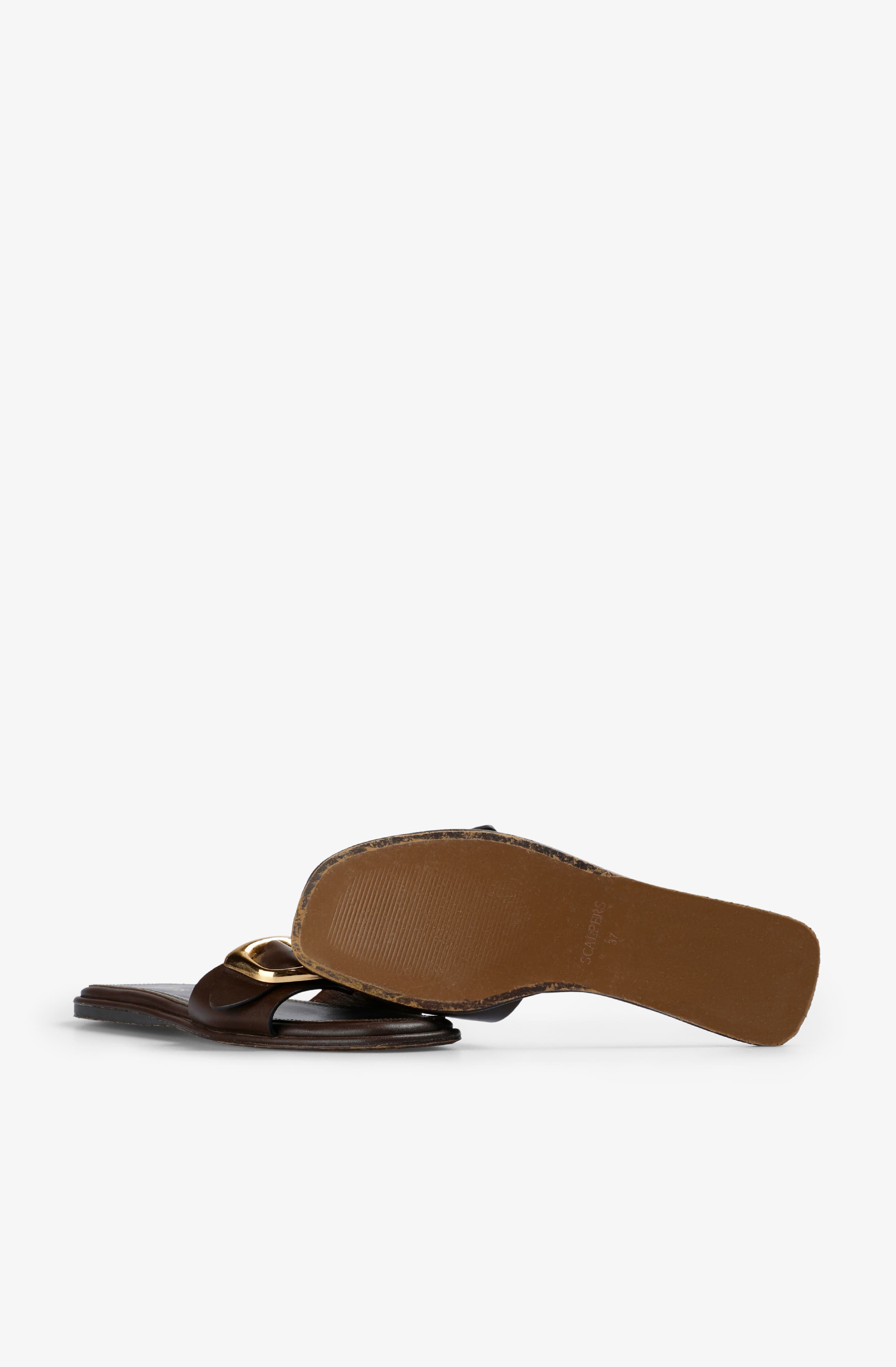 Scalpers Buckle Sandal, Alternate, color, Darkbrown